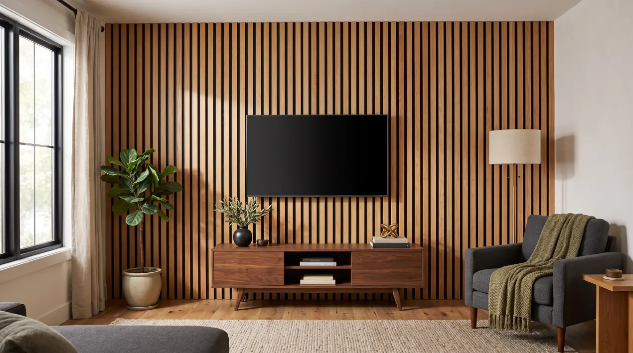 DIY Wood Slat Accent Wall Spacing