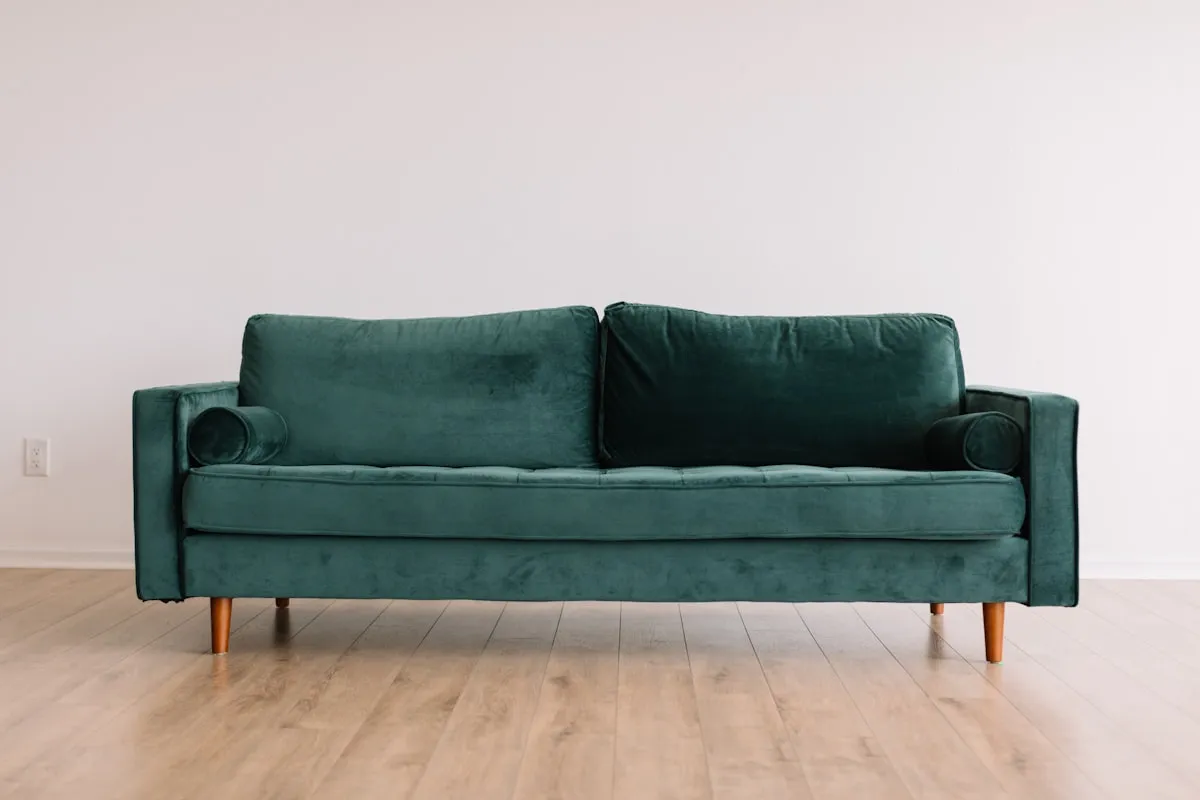 Well proportioned modern living room featuring an L-shaped sofa with ample walking clearance