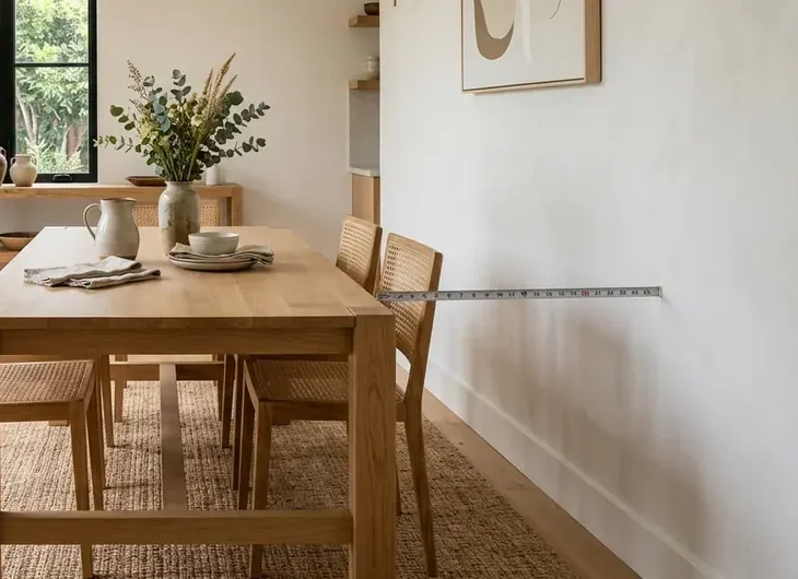 Dining chair pull-back clearance measured from dining table to wall