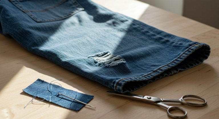 How to Fix Ripped Jeans on the Inner Thigh