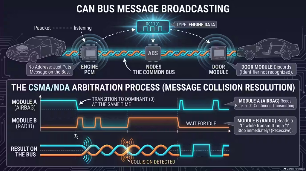 How the CAN bus system actually moves messages