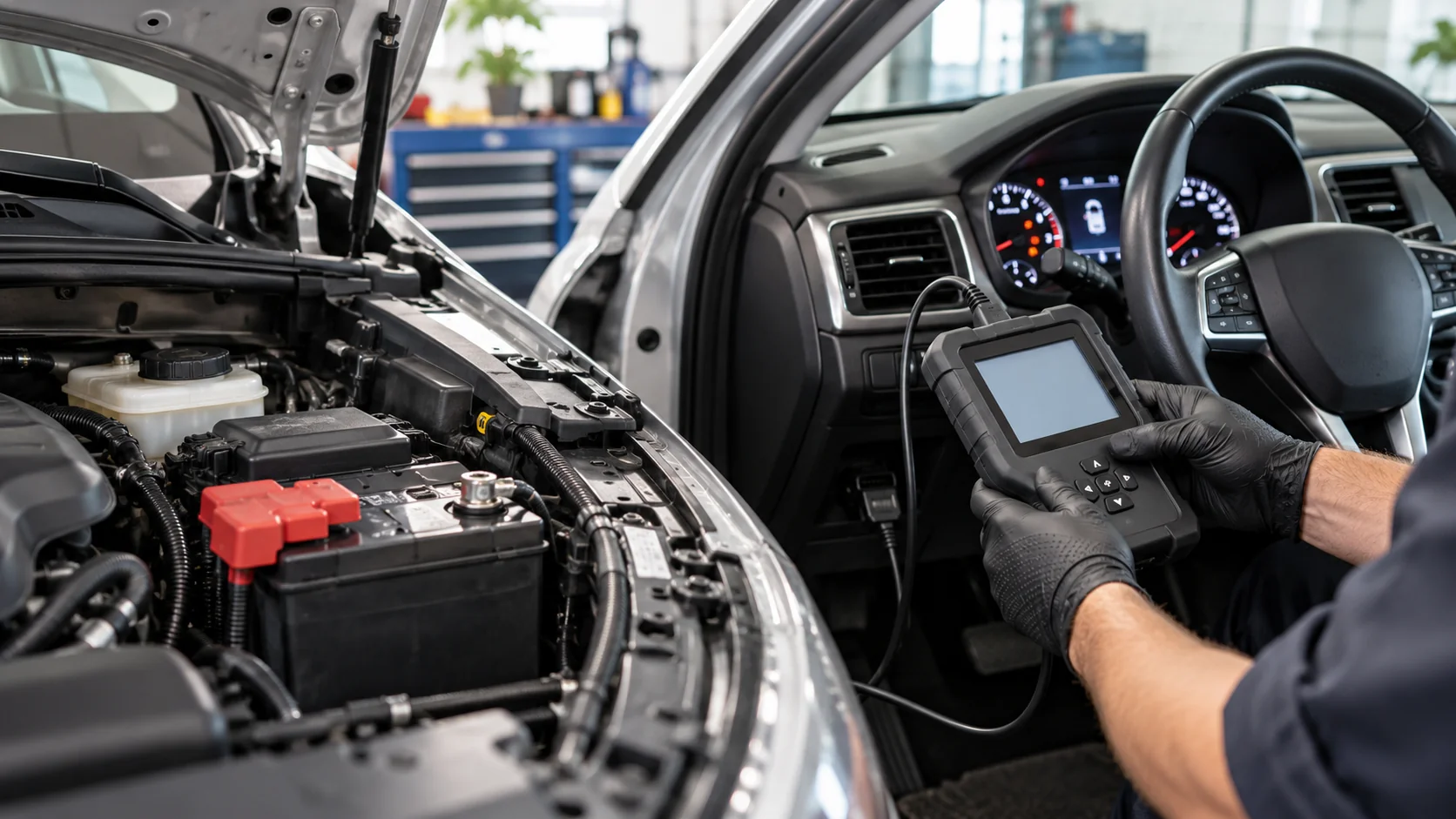 Car computer reset diagnostic setup with scan tool