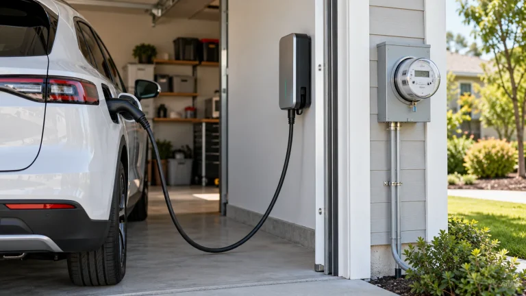 Home electric vehicle charging and energy-cost setup
