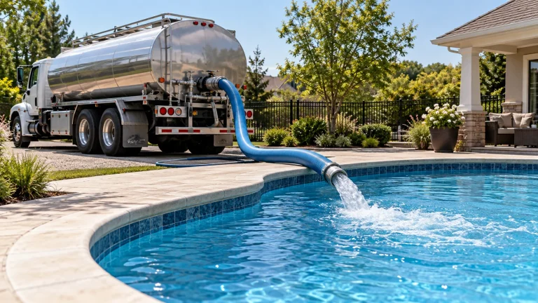 Pool filling alternative with a large delivery hose