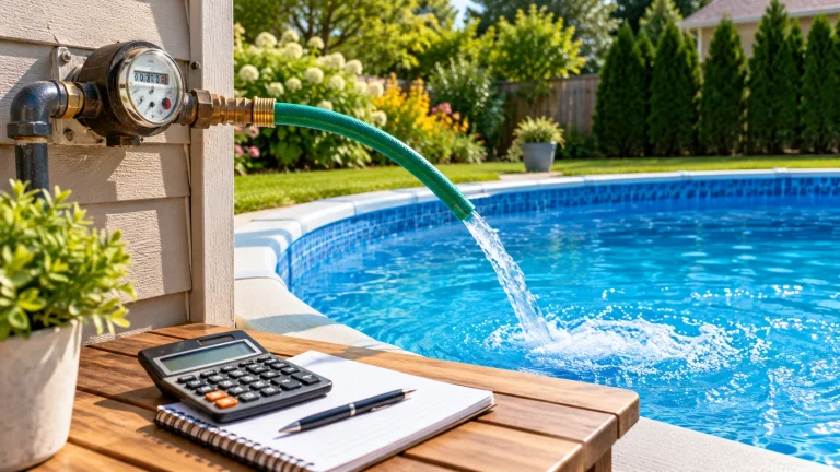 Backyard pool filling and water-cost planning setup